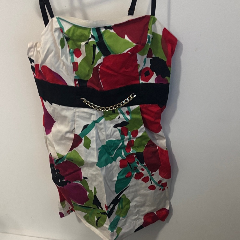 Guess Strapless Dress with Chain Accent